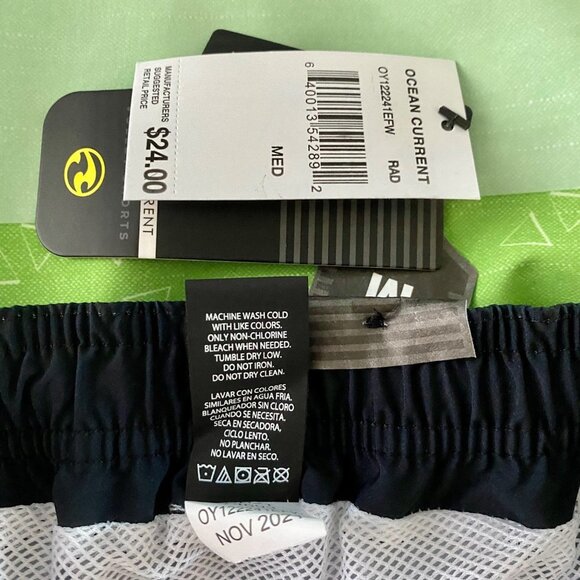 Ocean Current Volley Shorts Swim Trucks Blue Green Men's Medium NEW NWT - Picture 8 of 8